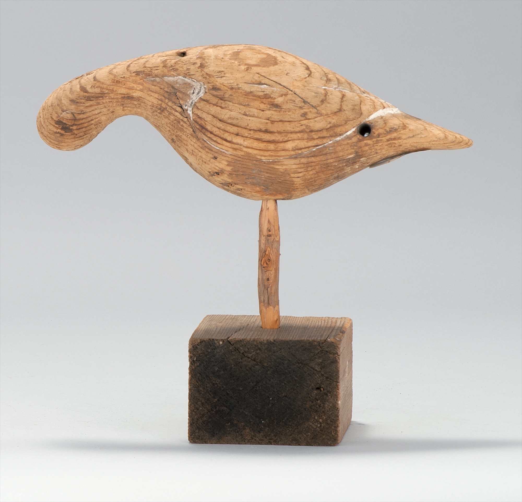 Appraisal: PLOVER DECOY th CenturyMaker unknown In feeding form Carved wing