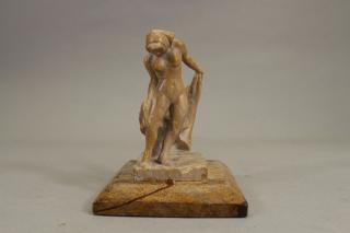 Appraisal: Carved th C Sculpture of Nude Bather Carved th C