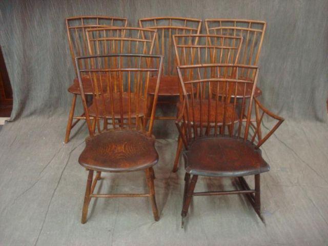 Appraisal: Set of Antiques American Spindle Back Chairs together with a