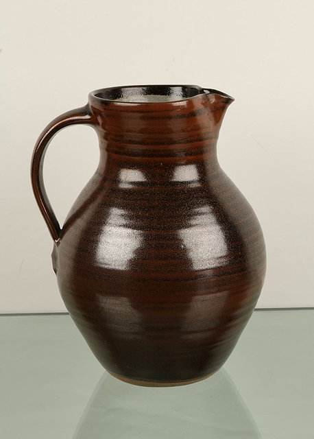 Appraisal: Geoffrey Whiting British - at Avoncroft PotteryJugtenmoku glazeimpressed potter's and