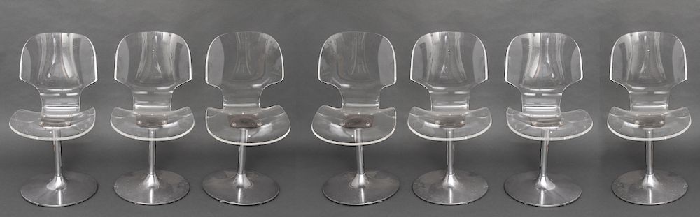 Appraisal: Hill Manufacturing Lucite Dining Chairs Group of seven Hill Manufacturing