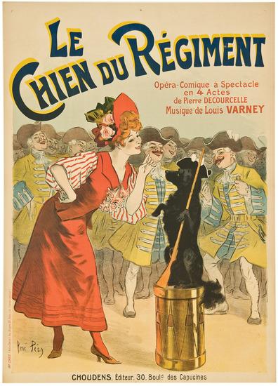 Appraisal: PEAN Rene - LE CHIEN DU REGIMENT lithograph in colors