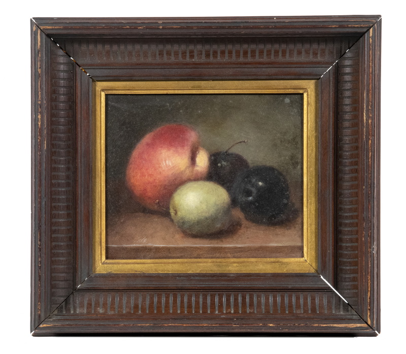 Appraisal: JOHN DURRIE JR CT - Fruit Still Life of Plums