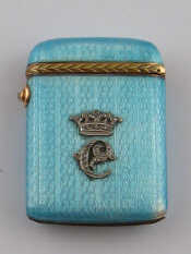 Appraisal: A Russian silver gilt and pale blue enamel vesta case