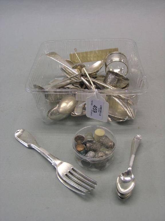 Appraisal: An assortment of Georgian Victorian and later silver cutlery also