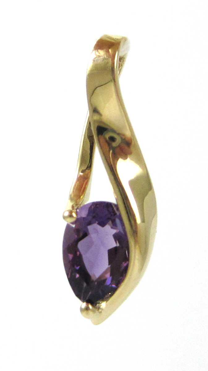 Appraisal: AMETHYST AND FOURTEEN KARAT GOLD PENDANT set with a single