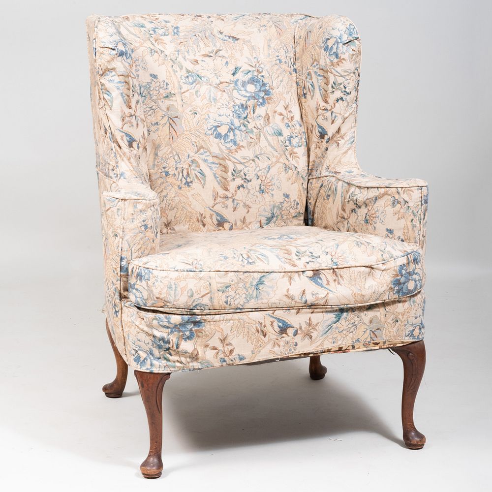 Appraisal: Queen Anne Style Mahogany Wing Chair x x in Condition