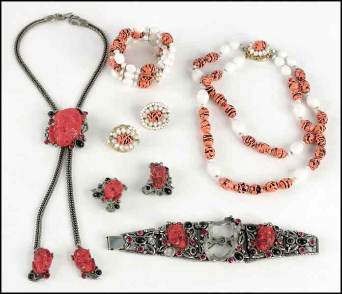 Appraisal: SELRO CORP RED DEVIL PARURE Comprised of a necklace pair