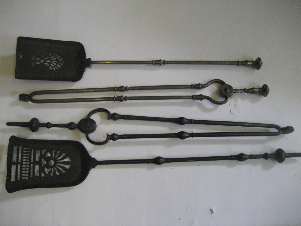 Appraisal: A SET OF GEORGE III CAST IRON FIRE IMPLEMENTS th