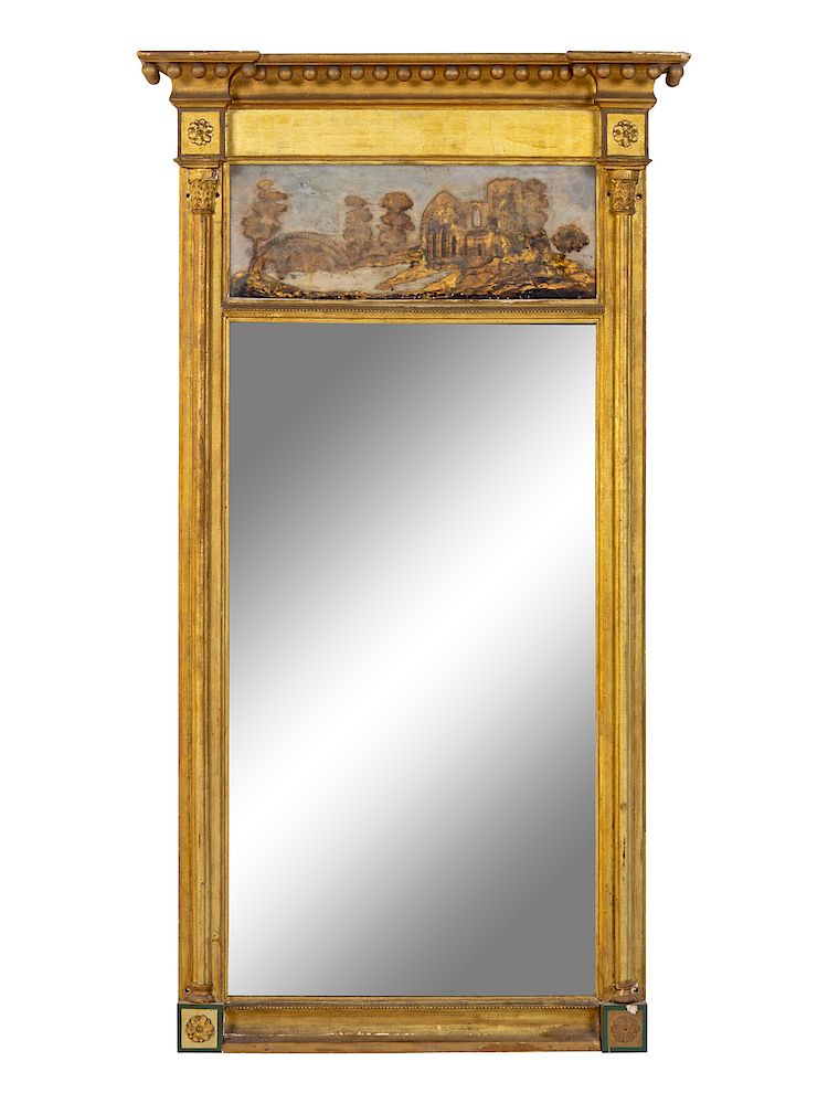 Appraisal: A Federal Giltwood Pier Mirror A Federal Giltwood Pier Mirror