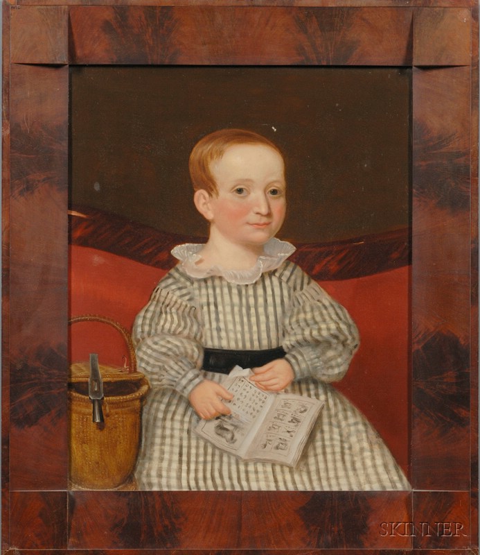 Appraisal: American School th Century Portrait of a Boy Seated on