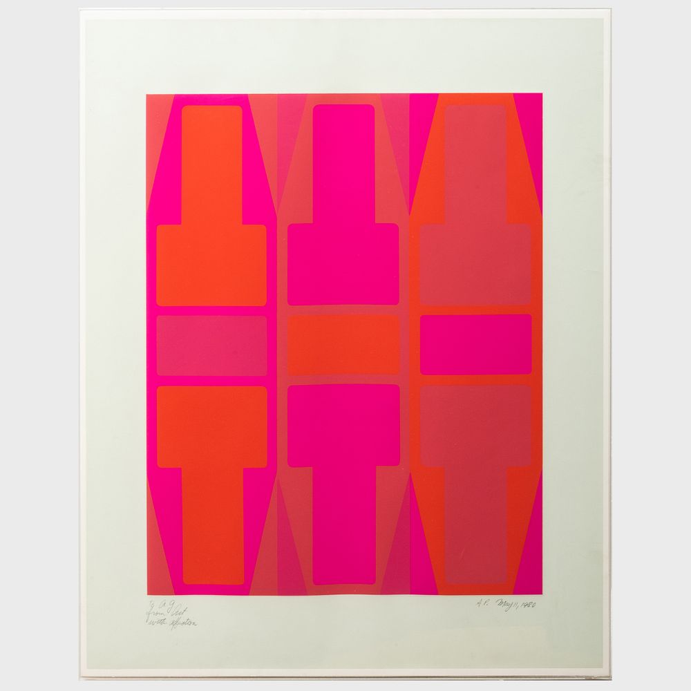 Appraisal: Arthur Boden - T-Series Red and T-Series Orange Two screenprints