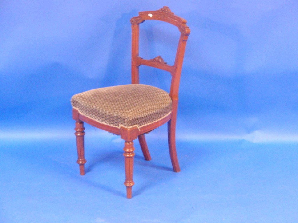 Appraisal: Four Edwardian walnut salon chairs