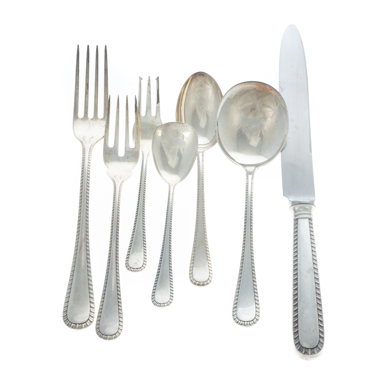 Appraisal: BUCCELLATI STERLING FEATHER EDGE FLATWARE SERVICE Including nine dinner knives