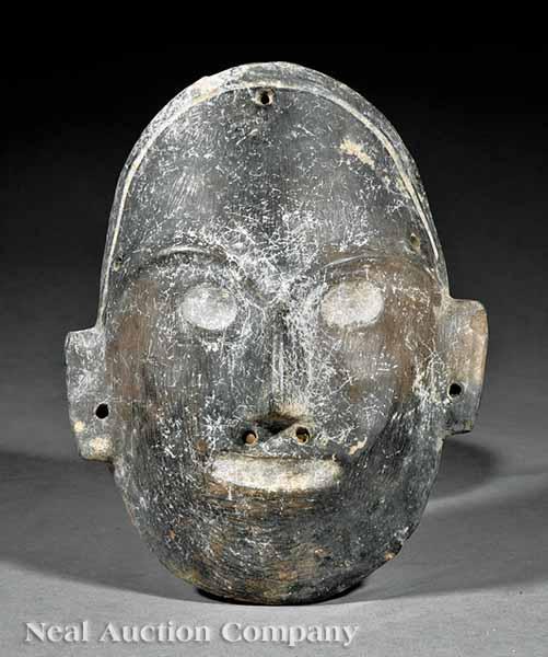 Appraisal: A Colima Polished Pottery Mask c B C -A D