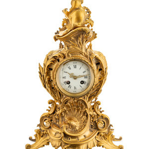 Appraisal: A Louis XV Style Gilt Bronze Mantel Clock Late th