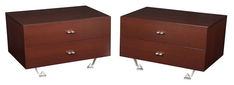 Appraisal: Pair of Modern Two Drawer Side Tables each with two