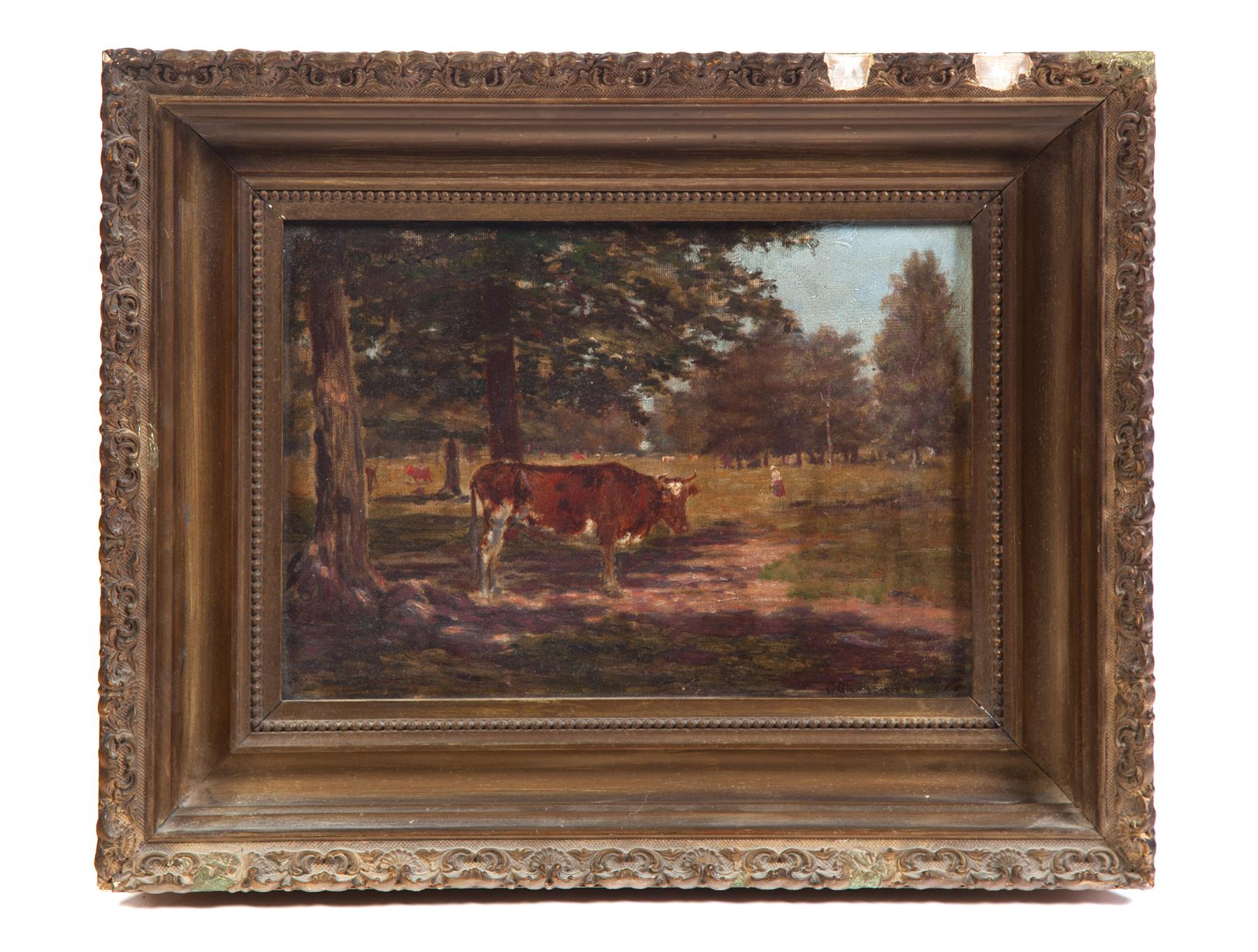 Appraisal: FRAMED OIL ON CANVAS PASTORAL SCENE SIGNED G GLENN NOWELL