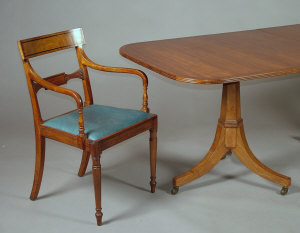 Appraisal: A Regency style mahogany and ebony inlaid dining room suite