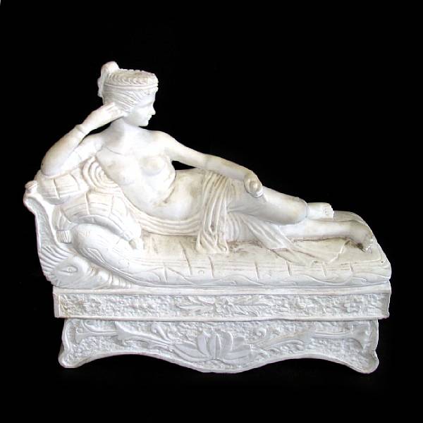 Appraisal: A carved marble figure of Pauline Borghese as Venus Victrix