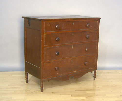 Appraisal: Sheraton stained pine chest of drawers th c h w