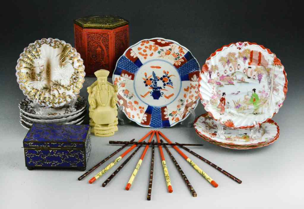 Appraisal: Chinese Japanese Decorative ArtsConsisting of Imari plates gilt enamelled plates