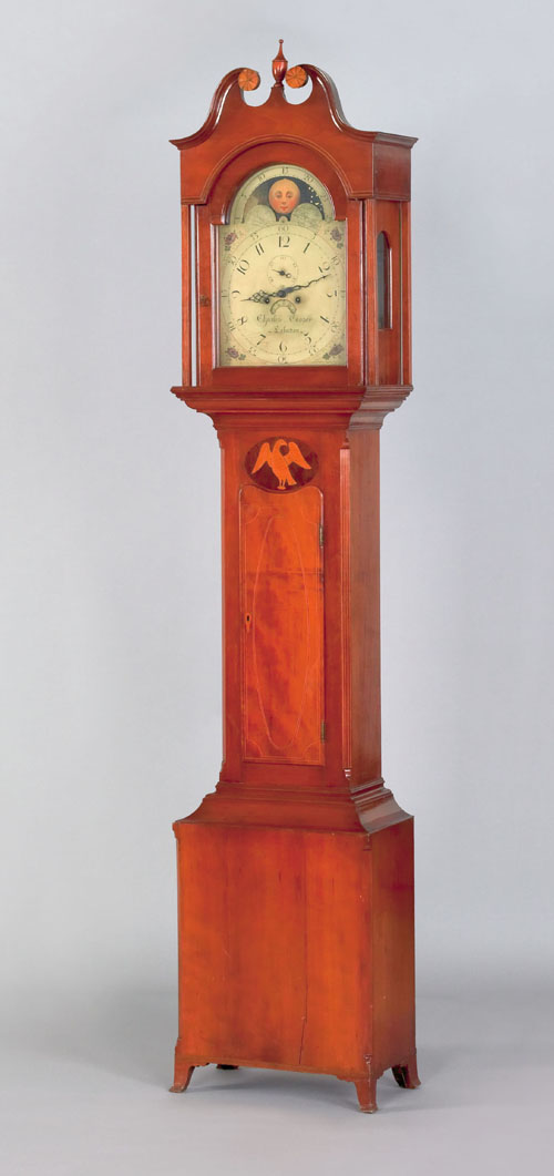 Appraisal: Charles Cooper Lebanon Pennsylvania Federal inlaid cherrywood tall case clock