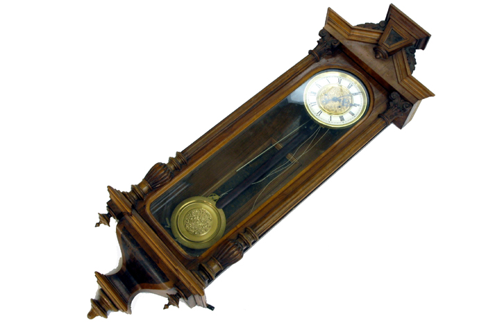 Appraisal: A TWO-WEIGHT REGULATOR WALL CLOCK Gustav Becker Clock Co movement