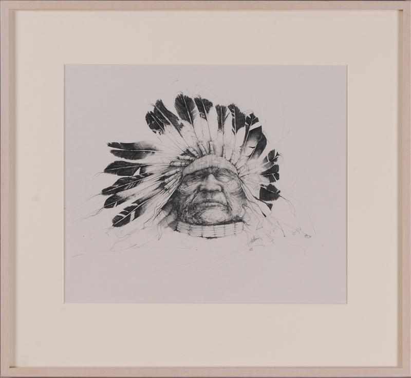 Appraisal: PAUL PLETKA AMERICAN b ''THE CHIEF'' Graphite on paper signed