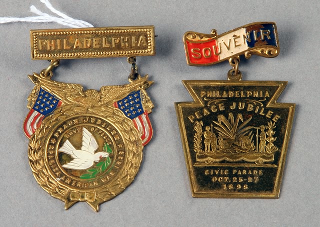 Appraisal: Philadelphia Jubilee Badges October - brass with paint decoration