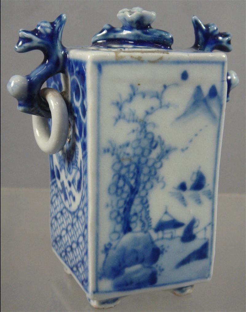 Appraisal: th c Japanese porcelain censor dragon handle marked on base