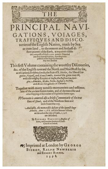 Appraisal: HAKLUYT Richard c - The Principal Navigations Voiages Traffiques and