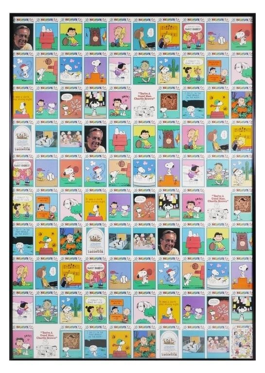 Appraisal: Uncut sheet of United Feature Syndicate Peanuts trading cards circa