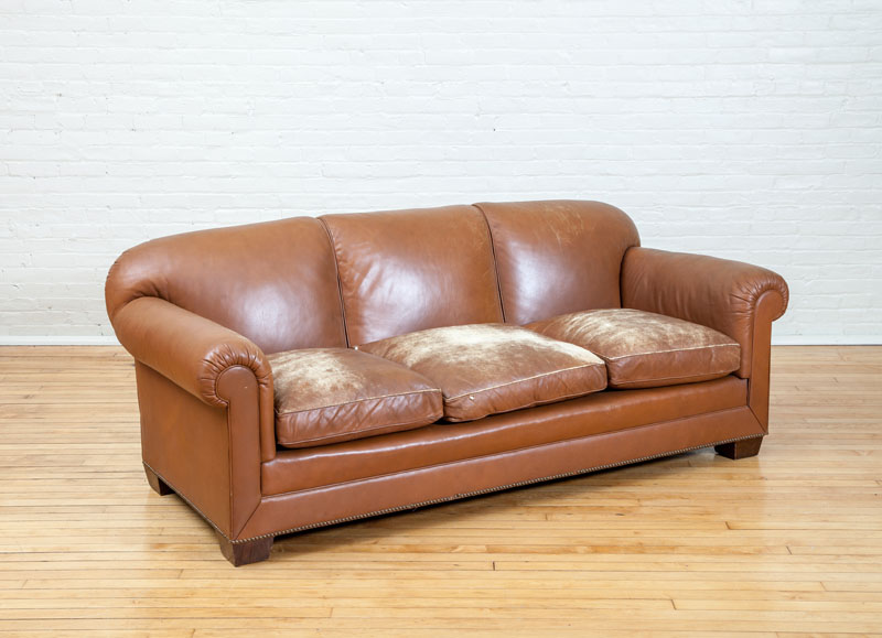 Appraisal: LEATHER UPHOLSTERED SOFA x ft in x in The Collection