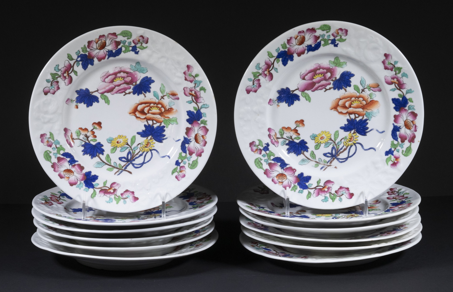 Appraisal: CHAMBERLAINS WORCESTER PORCELAIN SALAD PLATES Set of Early th c