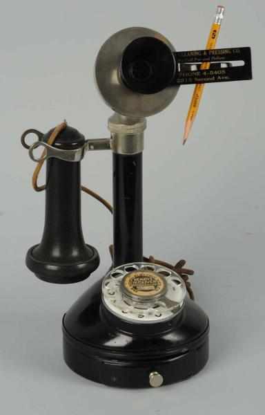 Appraisal: Stromberg Carlson Dial Stick Telephone Circa black steel lower and