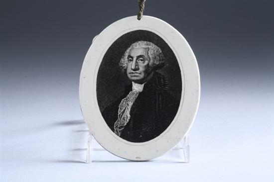 Appraisal: CERAMIC OVAL MEDALLION OF GEORGE WASHINGTON Bust portrait image in