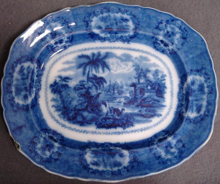 Appraisal: Staffordshire blue transfer platter Oriental pattern WR England x shallow