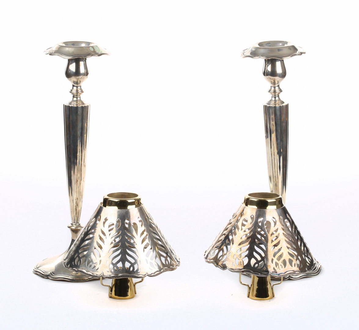 Appraisal: Pair of Shreve Co sterling candlesticks weighted sterling silver tall