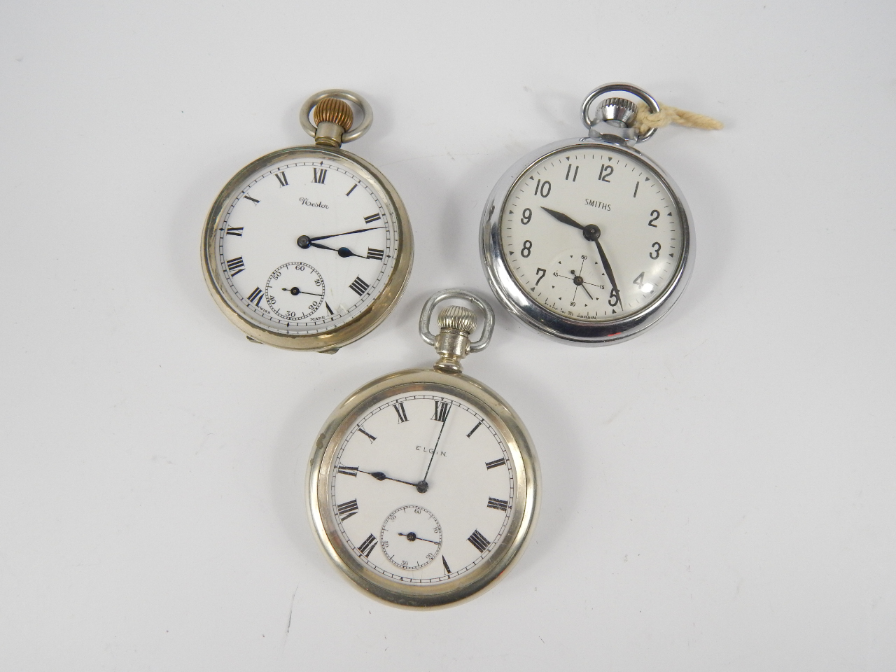 Appraisal: Three gentleman's open faced keyless wind pocket watches comprising an