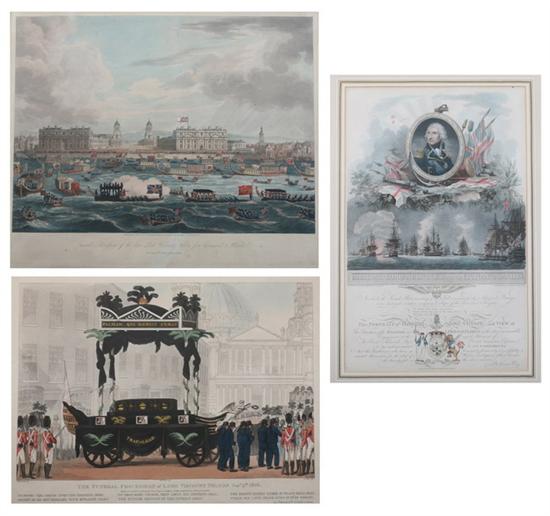 Appraisal: THREE PRINTS RELATING TO THE ADMIRAL LORD NELSON AFTER AUGUSTUS