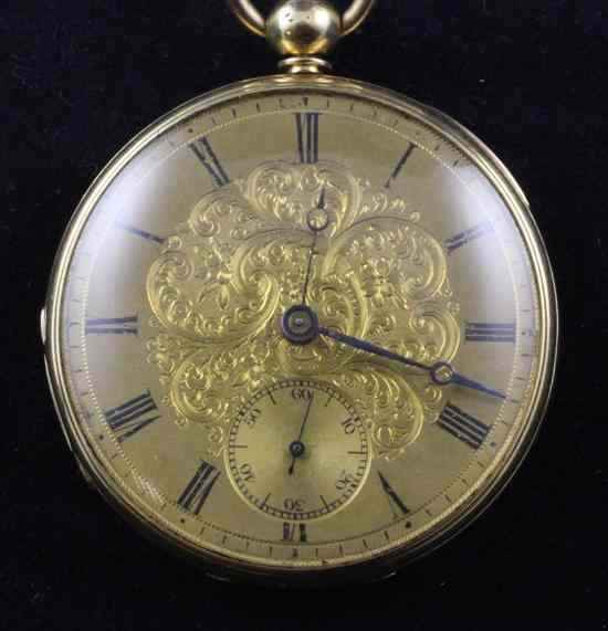 Appraisal: A Victorian engine turned ct gold keywind pocket watch by