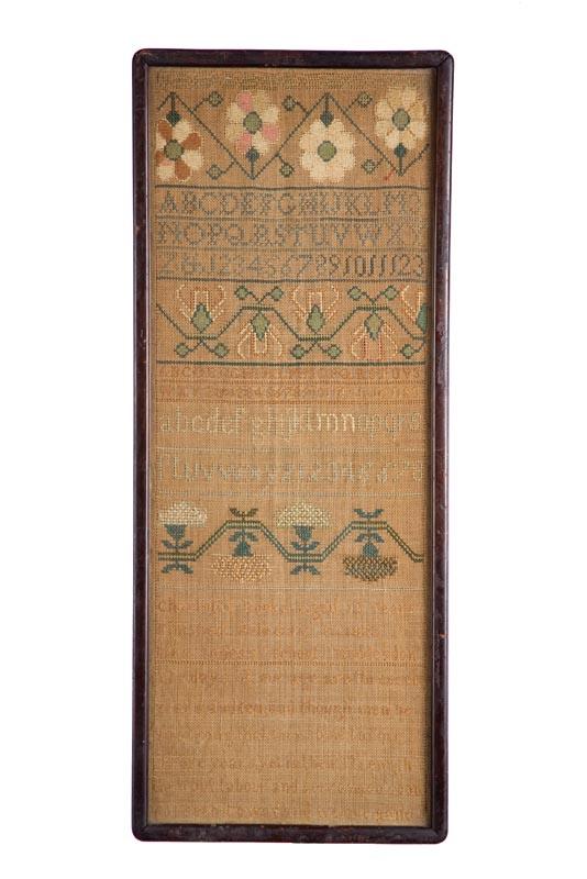 Appraisal: ENGLISH SAMPLER Charlotte Rooks Mrs Jones' School Hoddesdon Hertfordshire silk