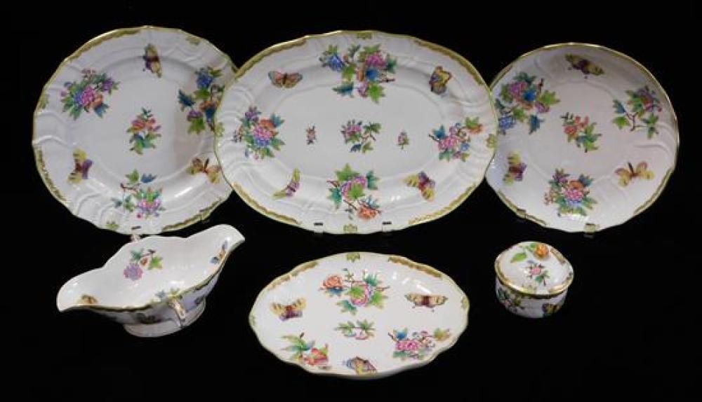 Appraisal: CHINA Herend Queen Victoria pattern serving dishes six pieces all