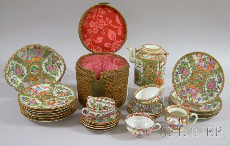 Appraisal: Twenty-six Pieces of Chinese Export Rose Medallion Porcelain Tableware five