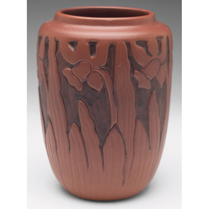 Appraisal: North Dakota School of Mines vase carved daffodil design covered