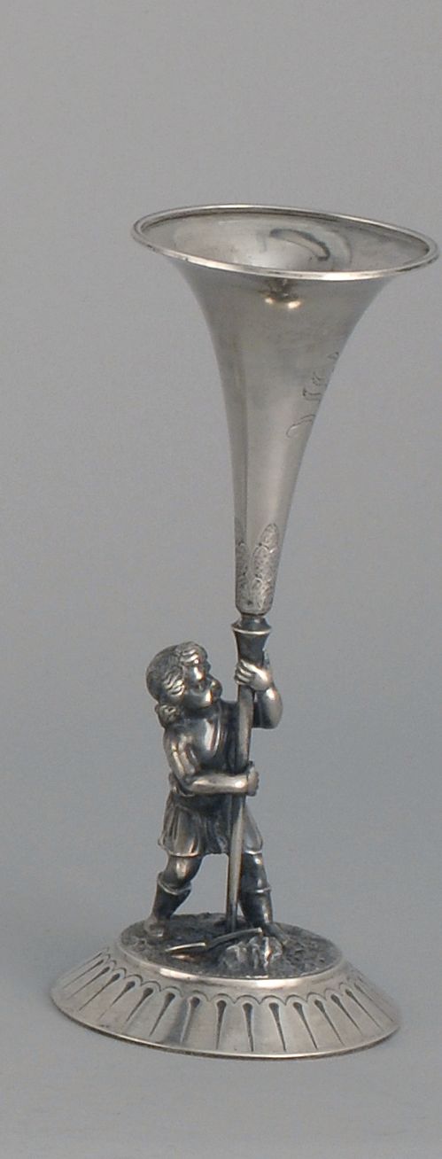 Appraisal: AMERICAN SILVER FIGURAL BUD VASE BY GORHAM Circa In the