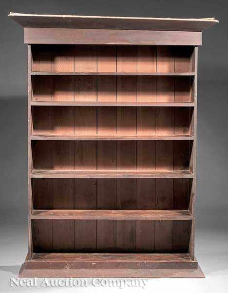 Appraisal: A Lower Mississippi River Valley Cypress Bookcase th c flared