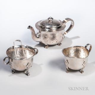 Appraisal: Dominick Haff Arts and Craft's Tea Set with Tong Dominick