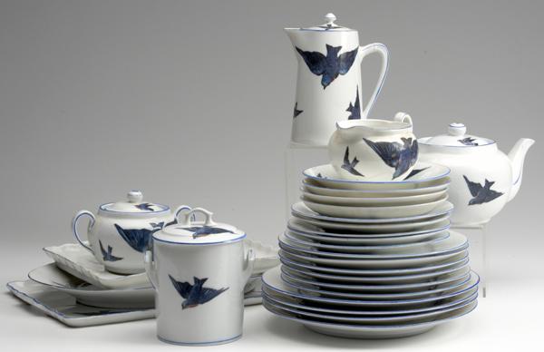 Appraisal: VICTORIA AUSTRIA CHINA Luncheon service in the Blue Bird pattern